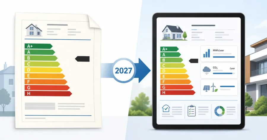 Vergleich alter und neuer Energieausweis-Vorgaben mit den wichtigsten Änderungen ab 2027