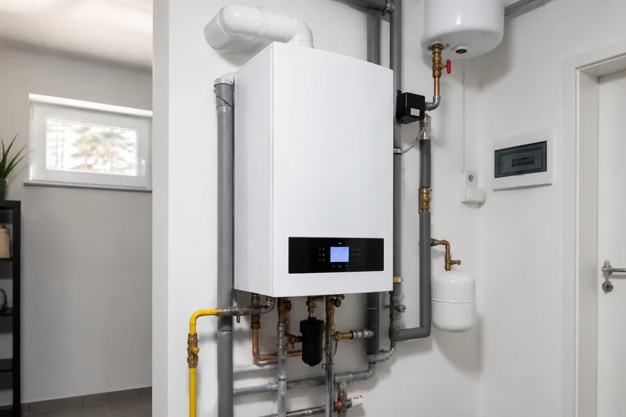 Gas-Brennwertheizung mit Leitungen im Heizungsraum – Pflichten aus EE-Quote und Grüngasquote nach GMoDG