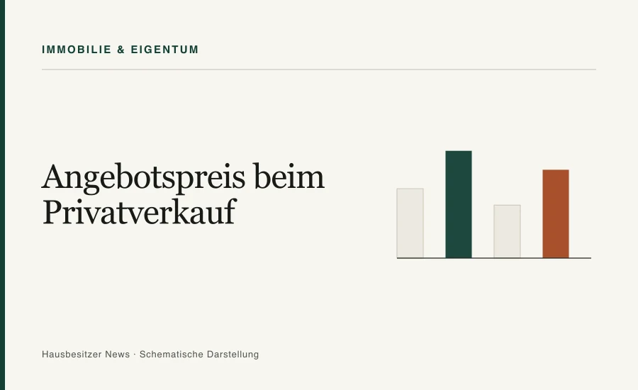 Redaktionsgrafik mit dem Titel »Angebotspreis beim Privatverkauf« und vier Vergleichsbalken