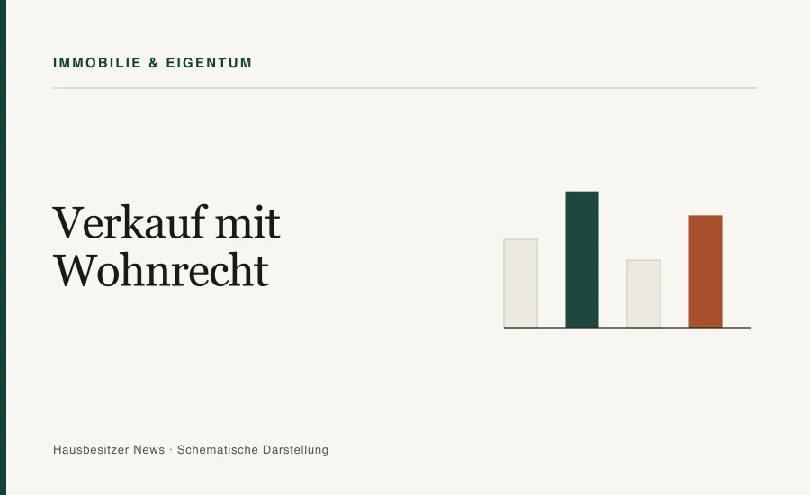 Redaktionsgrafik mit dem Titel »Verkauf mit Wohnrecht« und vier Vergleichsbalken
