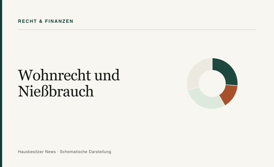 Redaktionsgrafik mit dem Titel »Wohnrecht und Nießbrauch« und einem segmentierten Ringdiagramm